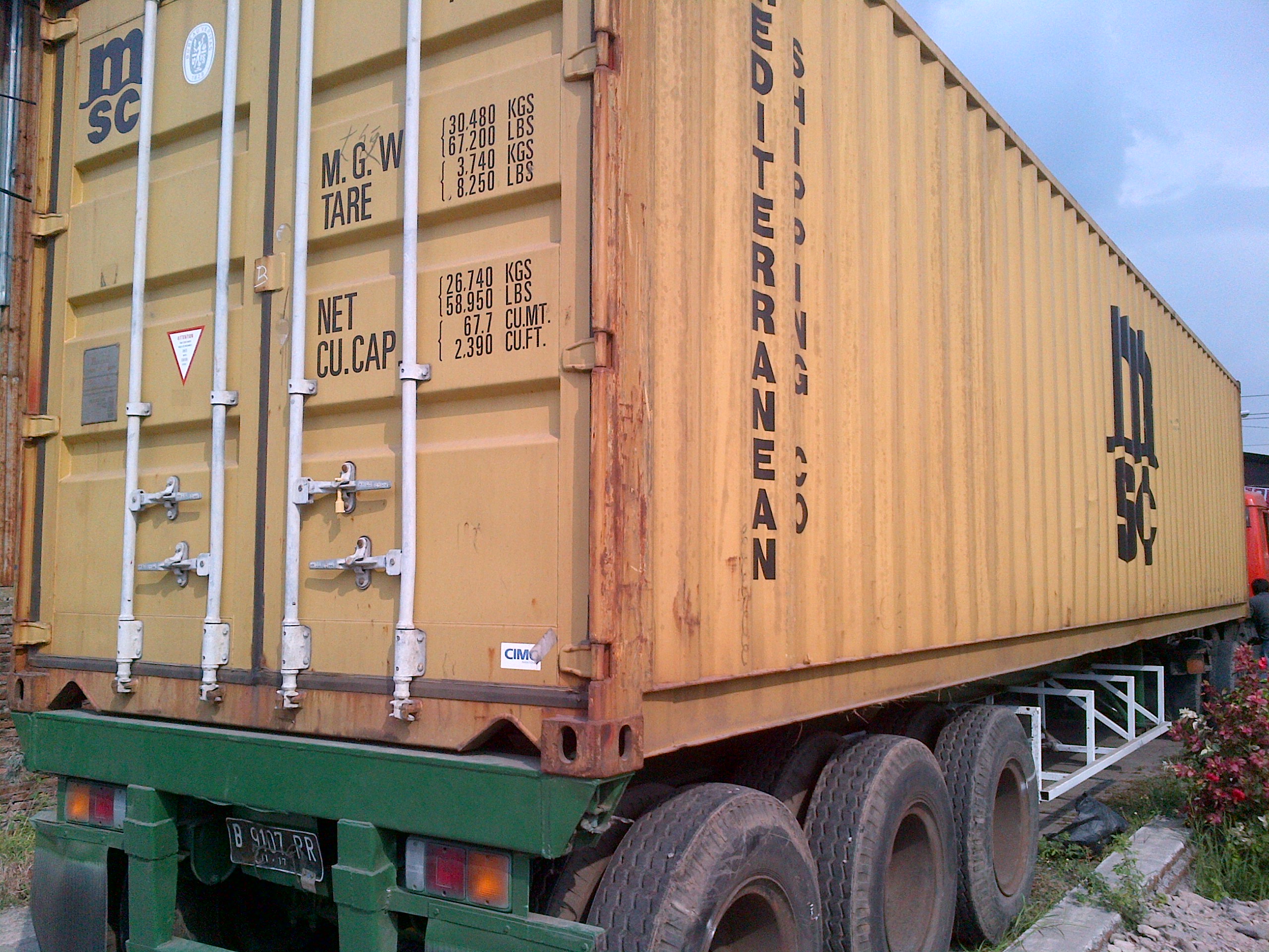 Ship: The sealed container begins its journey from Java.